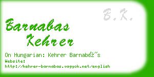 barnabas kehrer business card